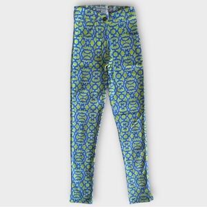 Gretchen Scott Jeans Pants XXS 2XS Shrimp Blue Green Gripe Less Rio Gio Stretch